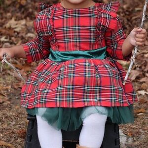 Plaid Red and Green Baby Holiday Dress